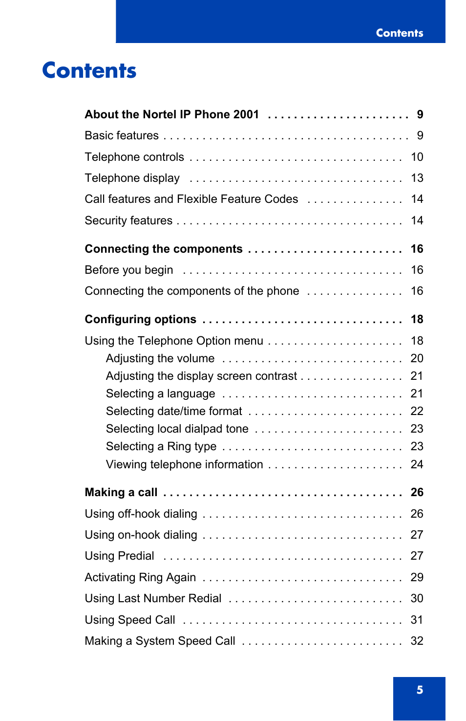 Panasonic 2001 User Manual | Page 5 / 86