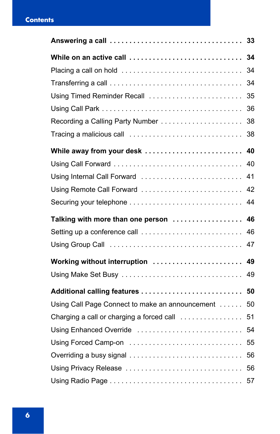 Panasonic 2001 User Manual | Page 6 / 86