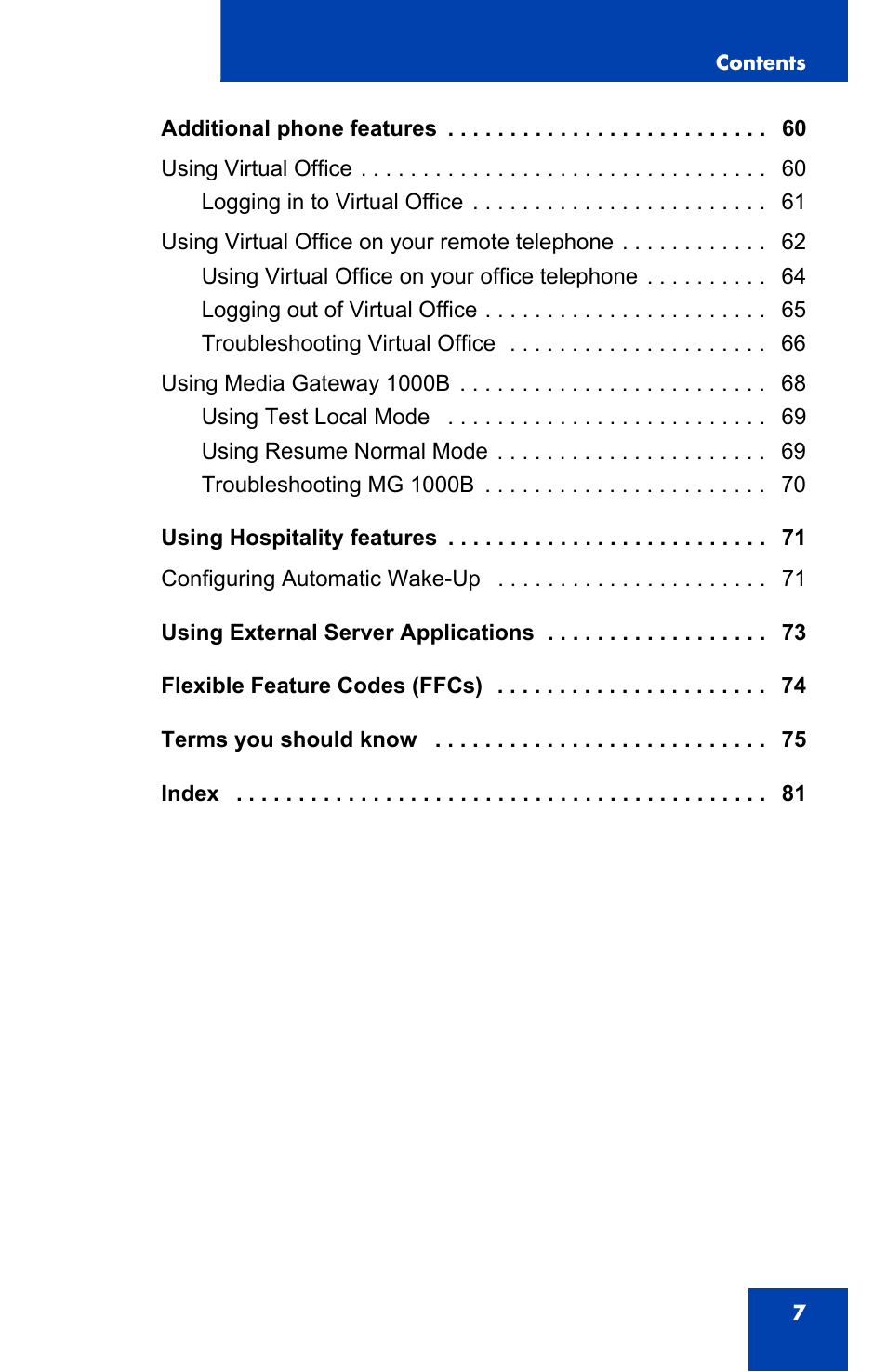 Panasonic 2001 User Manual | Page 7 / 86