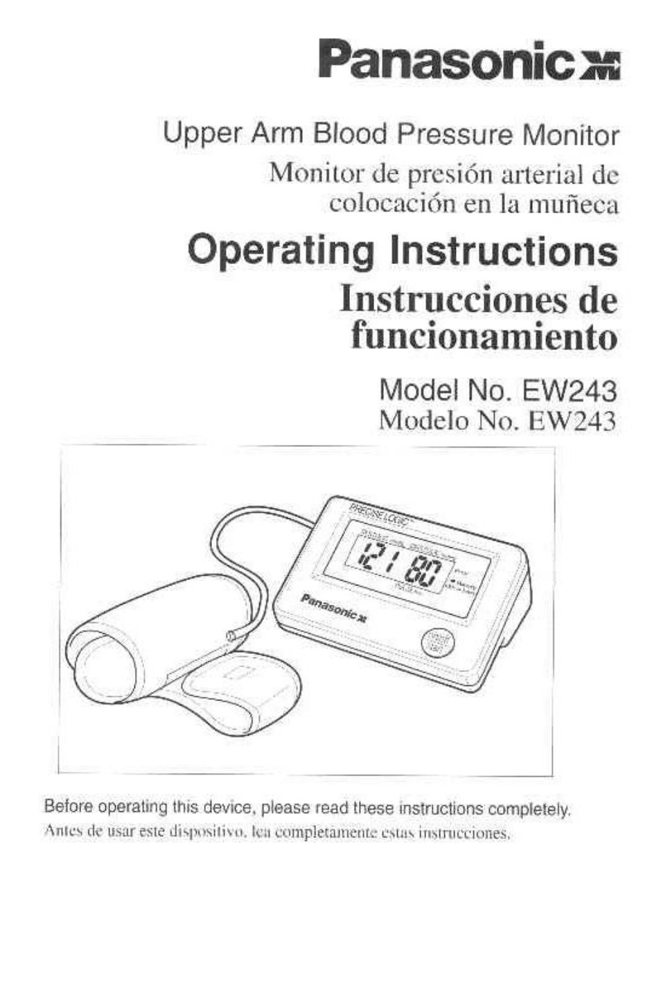 Panasonic EW243 User Manual | 24 pages