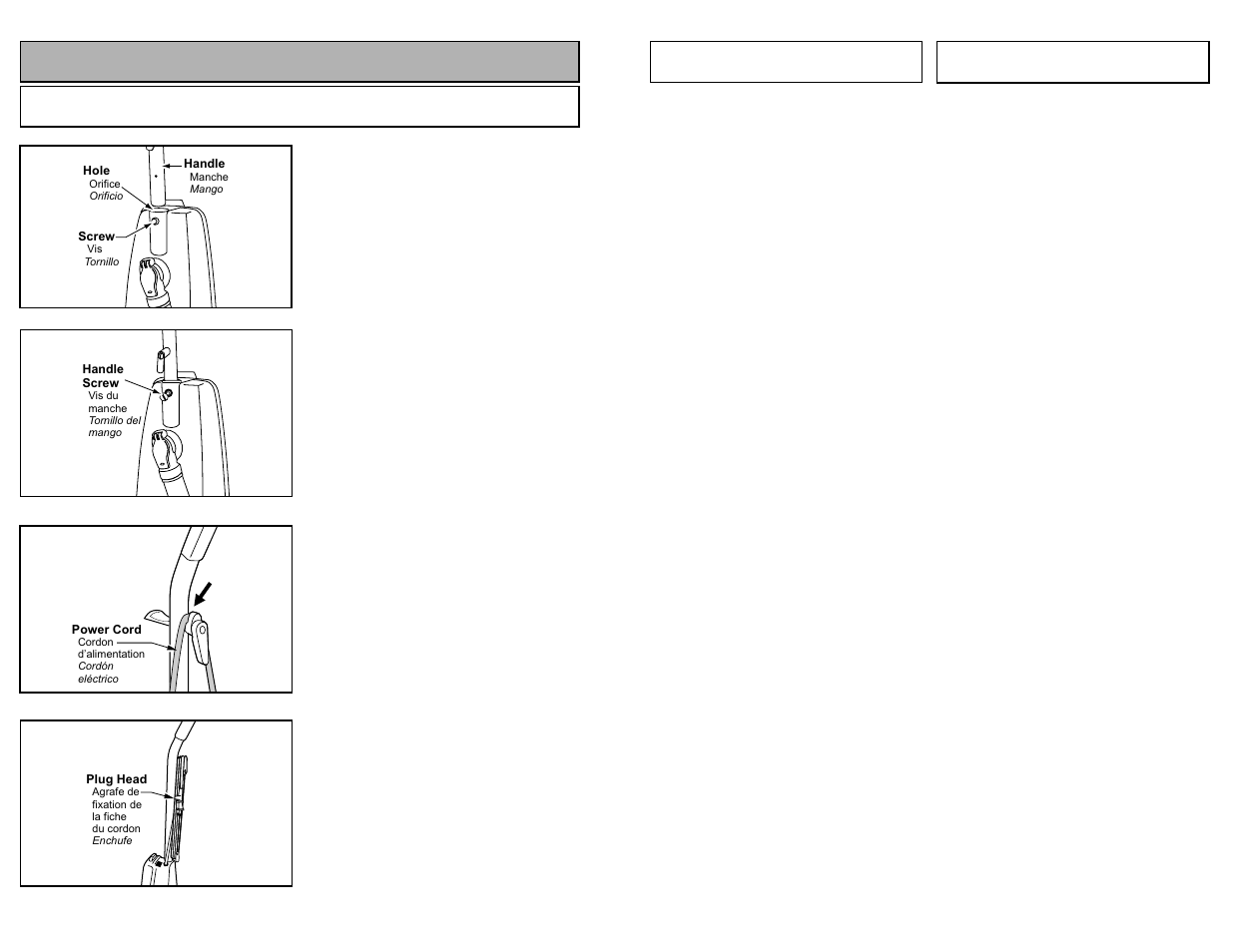 Assembly, Attaching handle | Panasonic MC-V5271 User Manual | Page 12 / 48