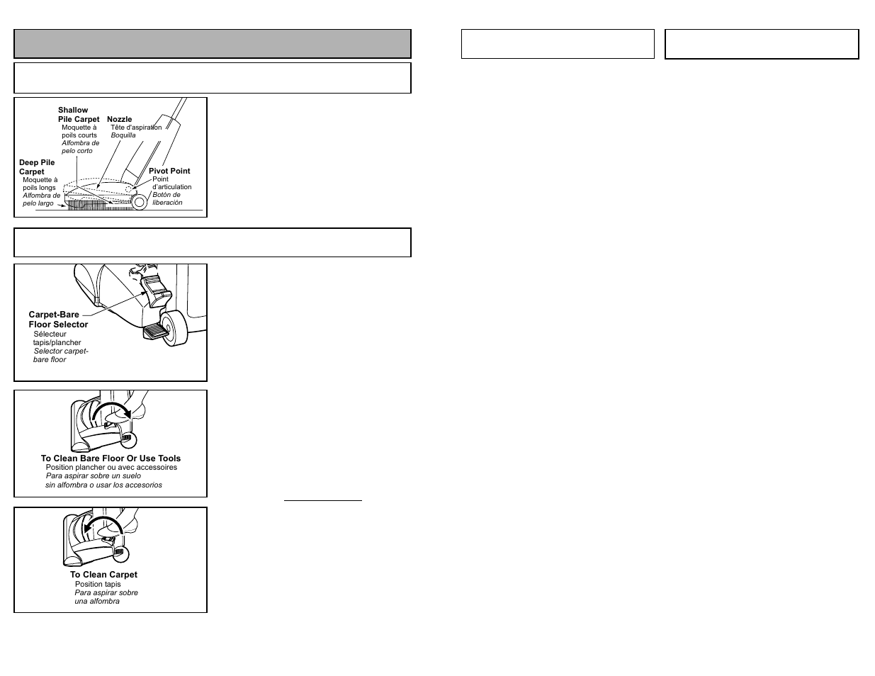 Features, Automatic self adjusting nozzle, Carpet-bare floor selector | Panasonic MC-V5271 User Manual | Page 16 / 48