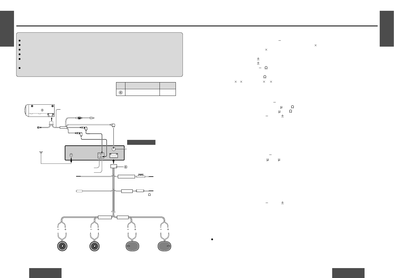 Electrical connections specifications | Panasonic CQDF202 User Manual | Page 10 / 10