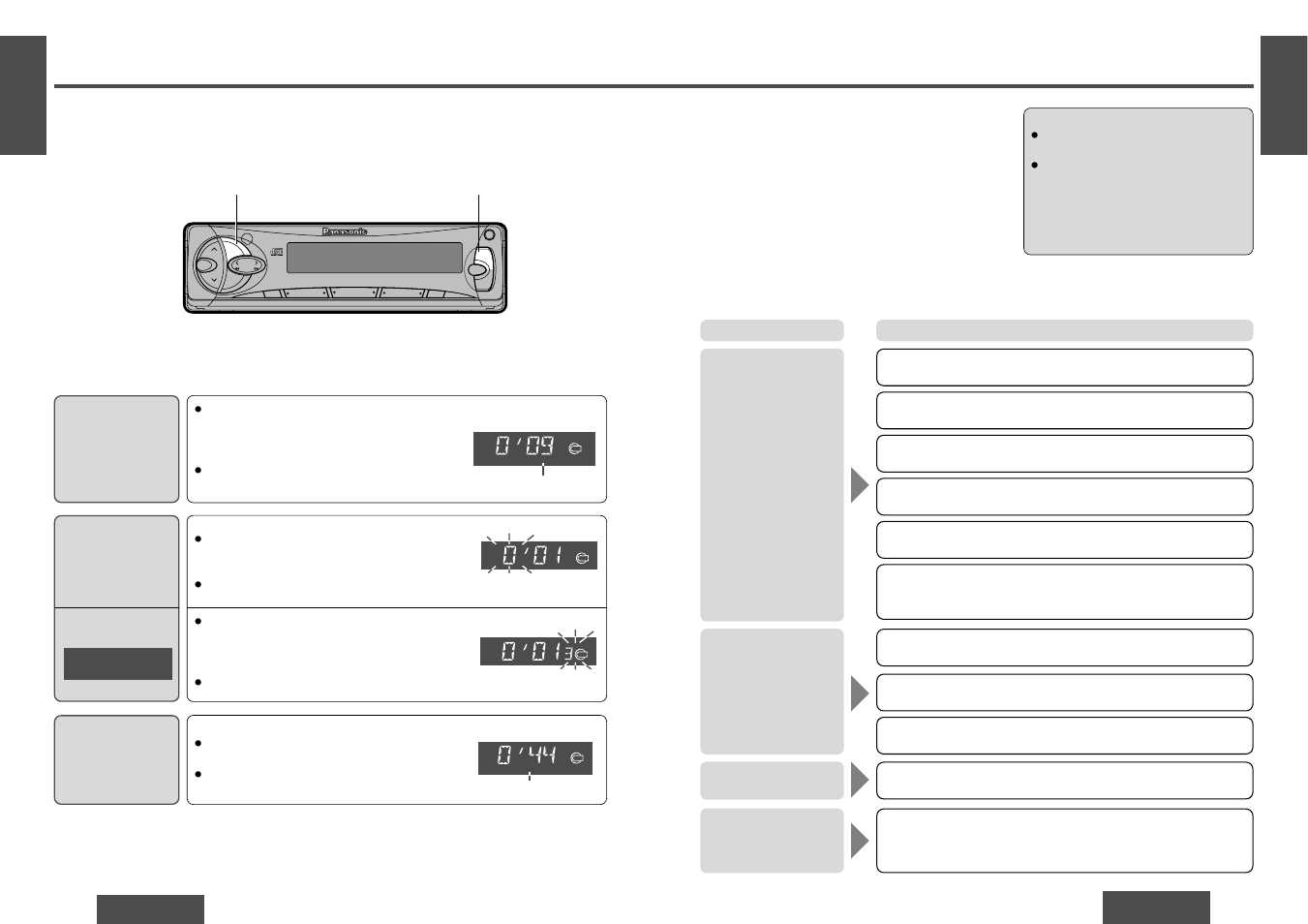 Troubleshooting, Cd player and cd changer control, Preliminary steps | If you suspect something wrong, Troubleshooting tips, Continued), Common, Track random play, Track scan play, Disc scan play | Panasonic CQDF202 User Manual | Page 4 / 10