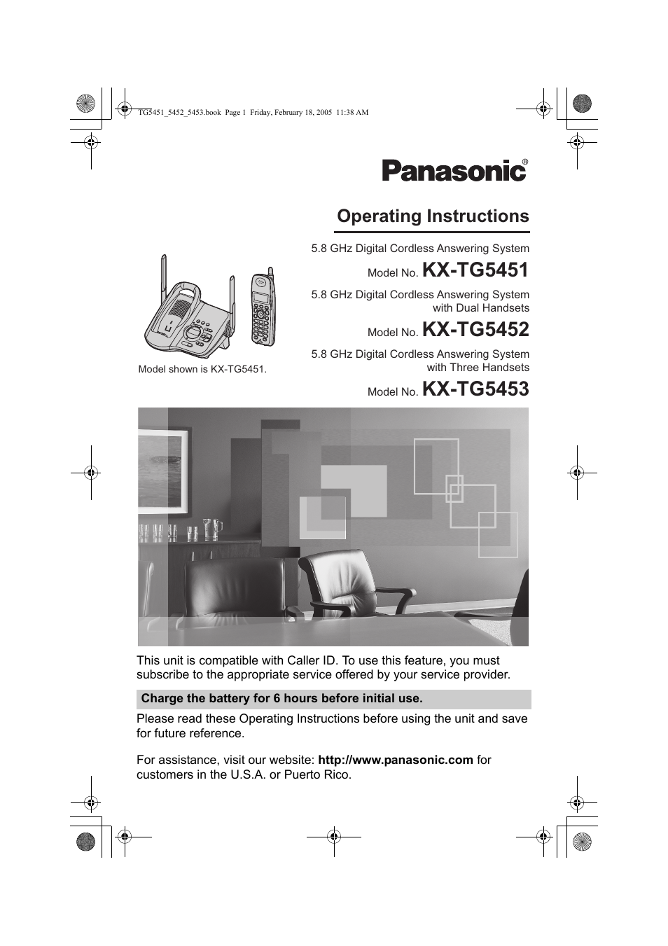 Panasonic KX-TG5452 User Manual | 76 pages