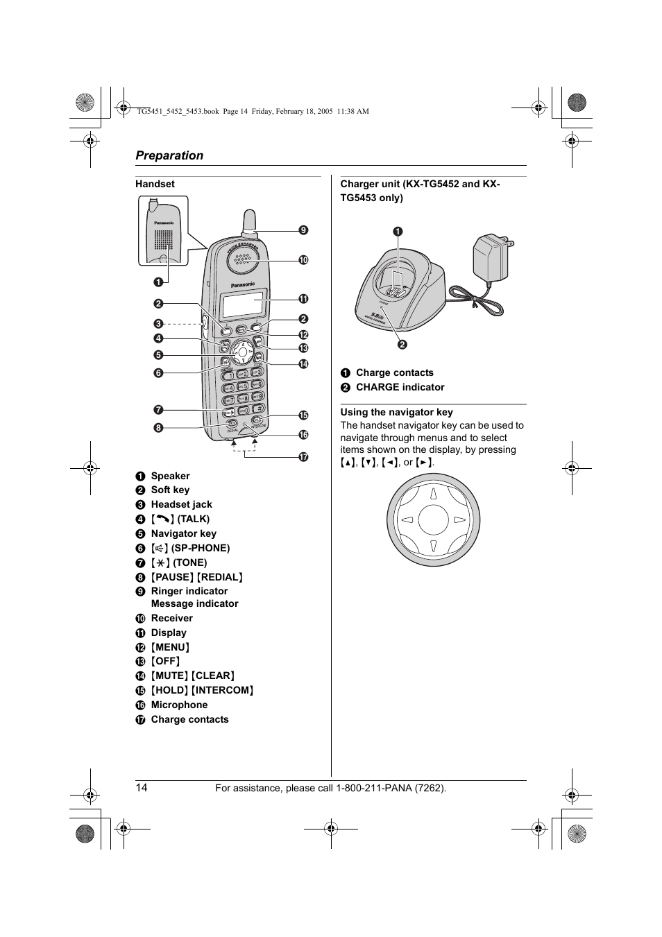 Panasonic KX-TG5452 User Manual | Page 14 / 76