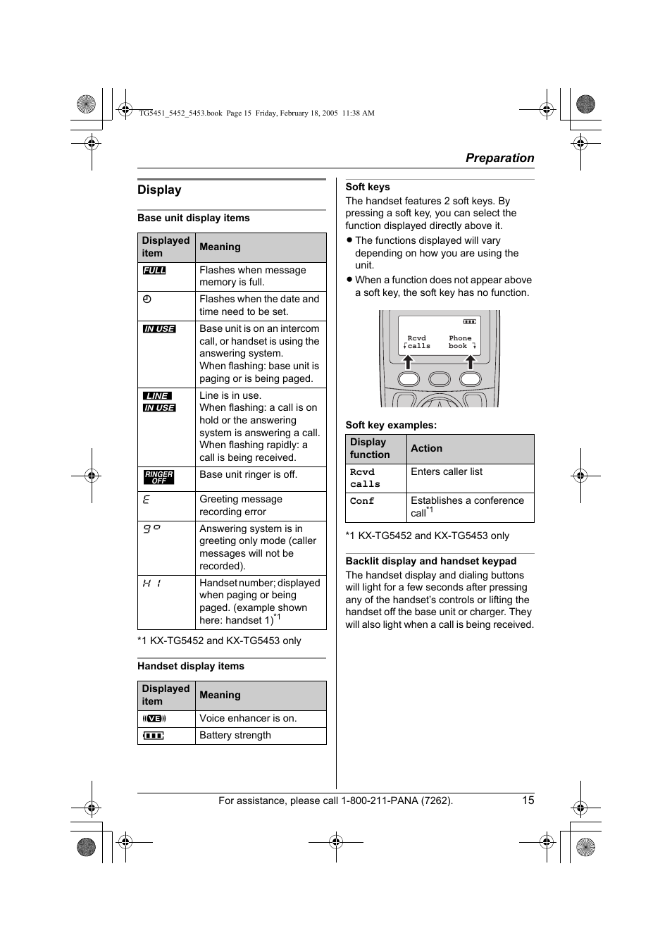 Panasonic KX-TG5452 User Manual | Page 15 / 76