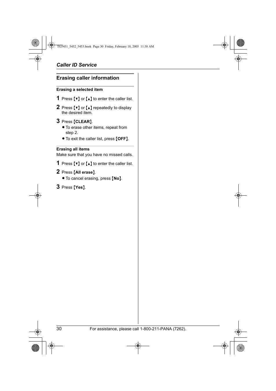 Panasonic KX-TG5452 User Manual | Page 30 / 76