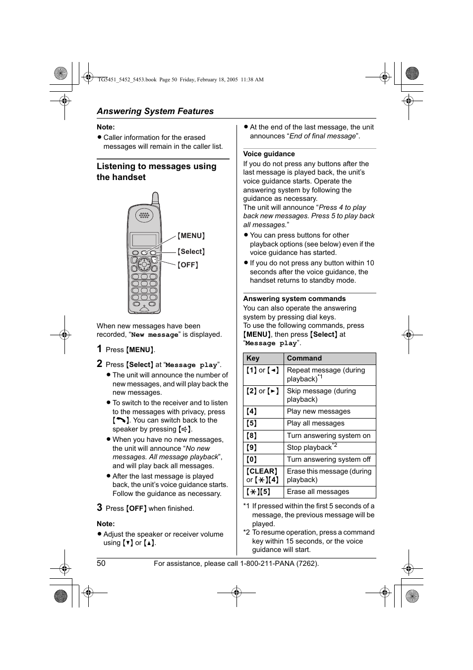 Panasonic KX-TG5452 User Manual | Page 50 / 76