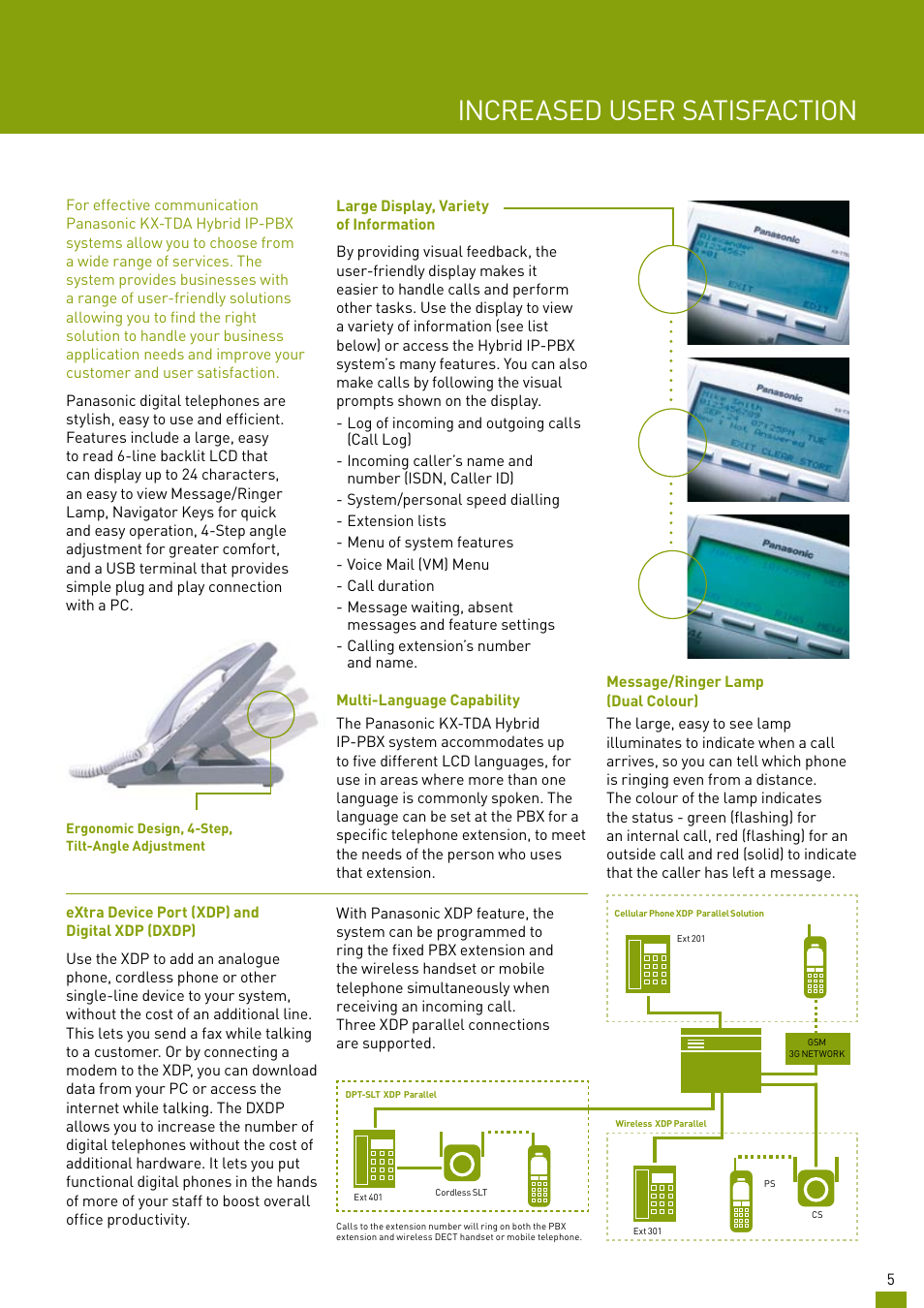 Increased user satisfaction | Panasonic KX-TDA200AL User Manual | Page 5 / 16