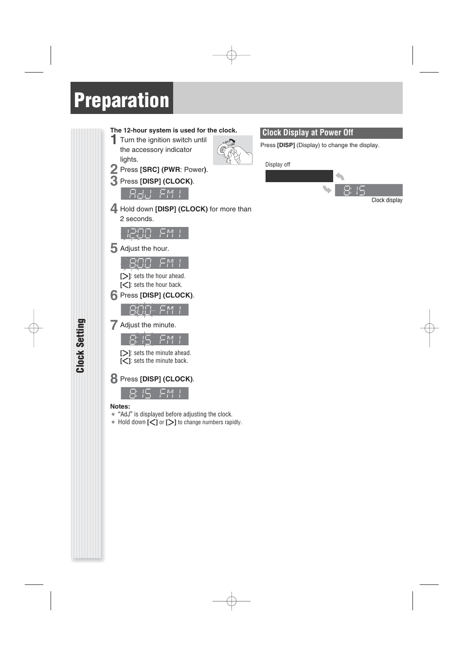 Preparation | Panasonic CQ-C1103U User Manual | Page 4 / 16