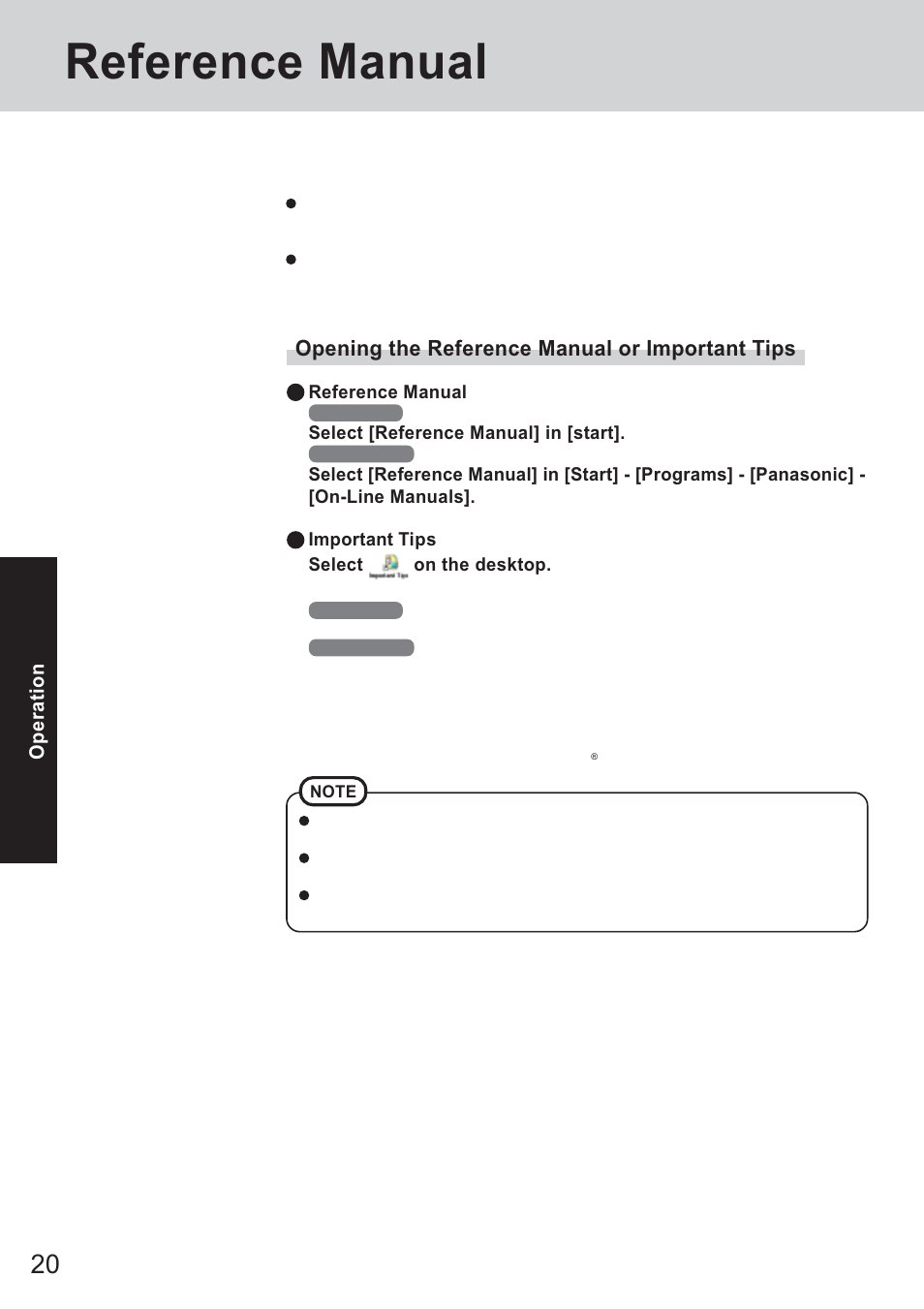 Reference manual | Panasonic CF-T2 User Manual | Page 20 / 40