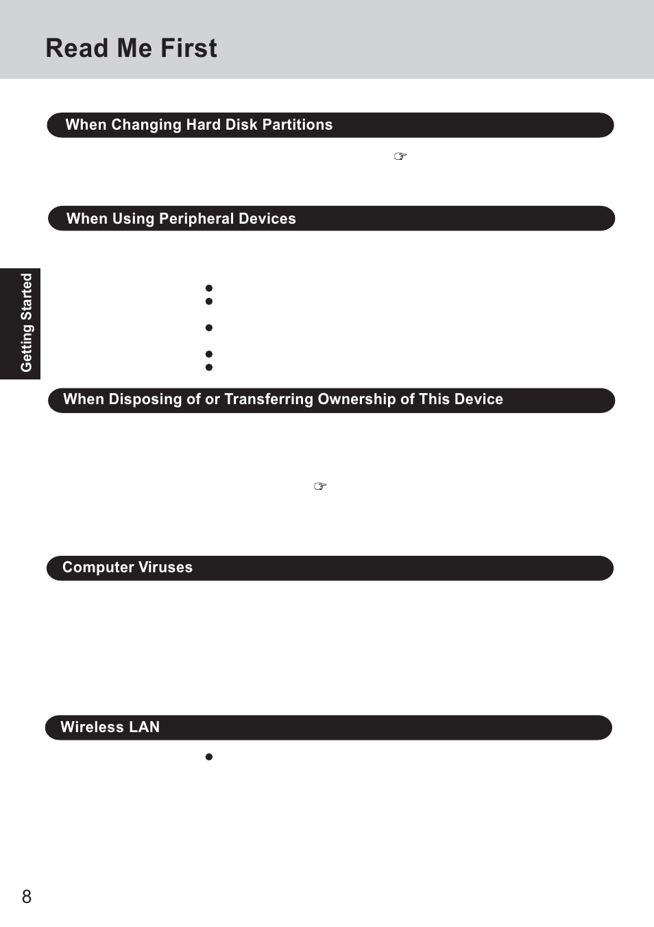 Read me first | Panasonic CF-T2 User Manual | Page 8 / 40