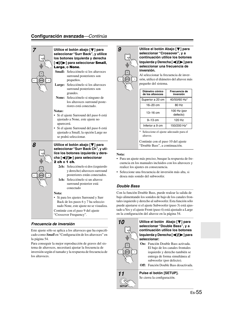 Configuración avanzada —continúa | Panasonic HT-S790 User Manual | Page 121 / 144
