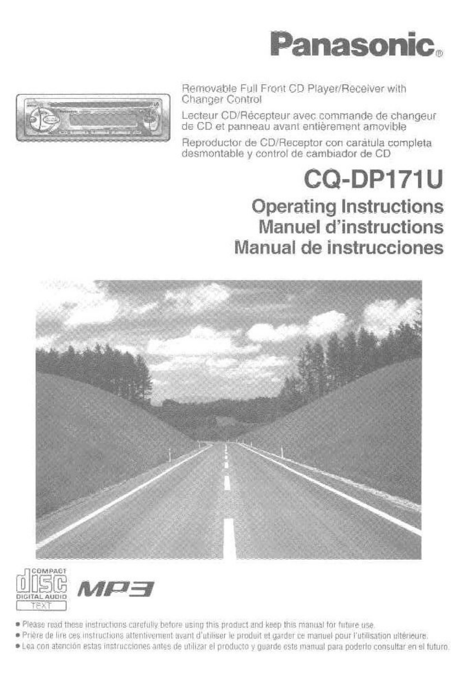 Panasonic CQ-DP171U User Manual | 109 pages