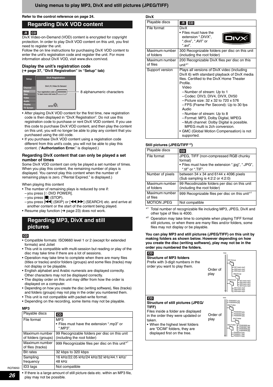 Display the unit’s registration code | Panasonic DMR-ES16 User Manual | Page 26 / 48