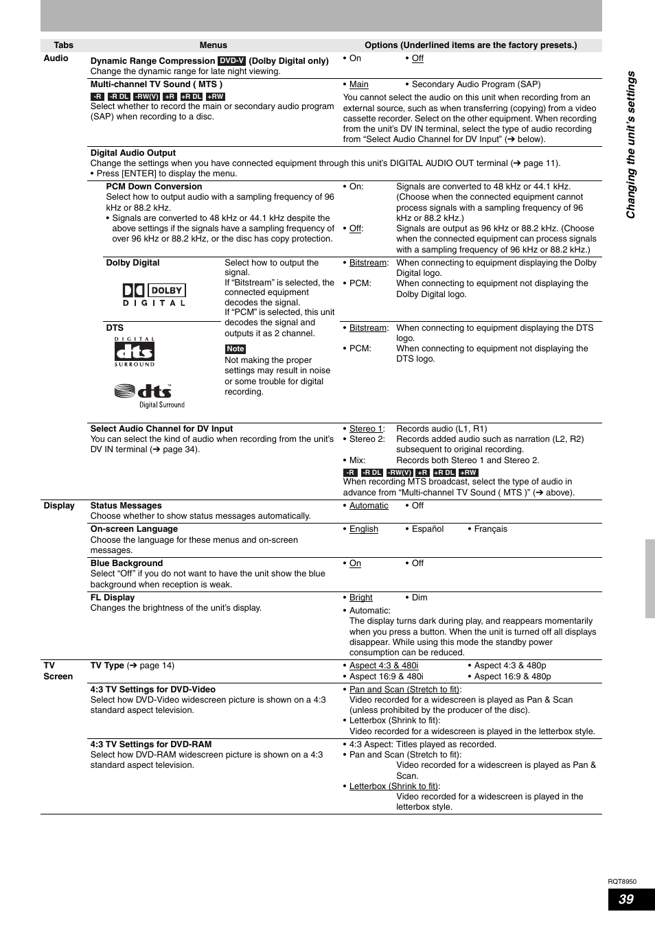 Panasonic DMR-ES16 User Manual | Page 39 / 48
