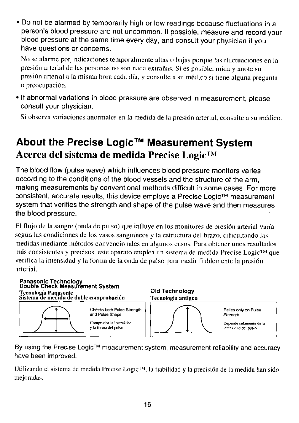 About the precise logic^*^ measurement system, Acerca del sistema de medida precise logic, About the precise logic™ measurement system | Panasonic EW-254 User Manual | Page 17 / 24