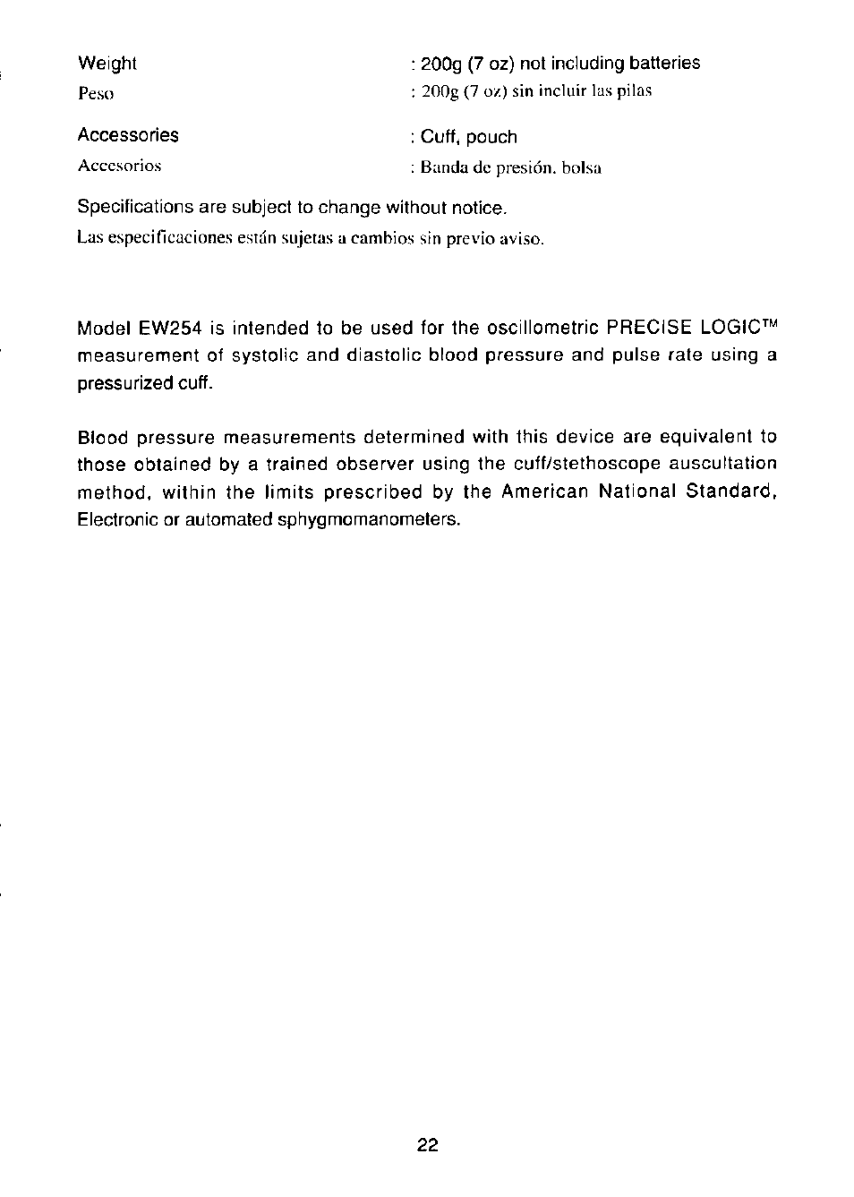 Panasonic EW-254 User Manual | Page 23 / 24