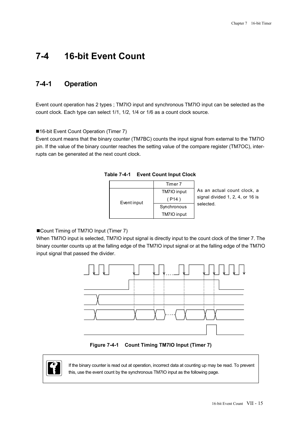 4 16-bit event count, 4-1 operation | Panasonic MN101C77C User Manual | Page 275 / 544