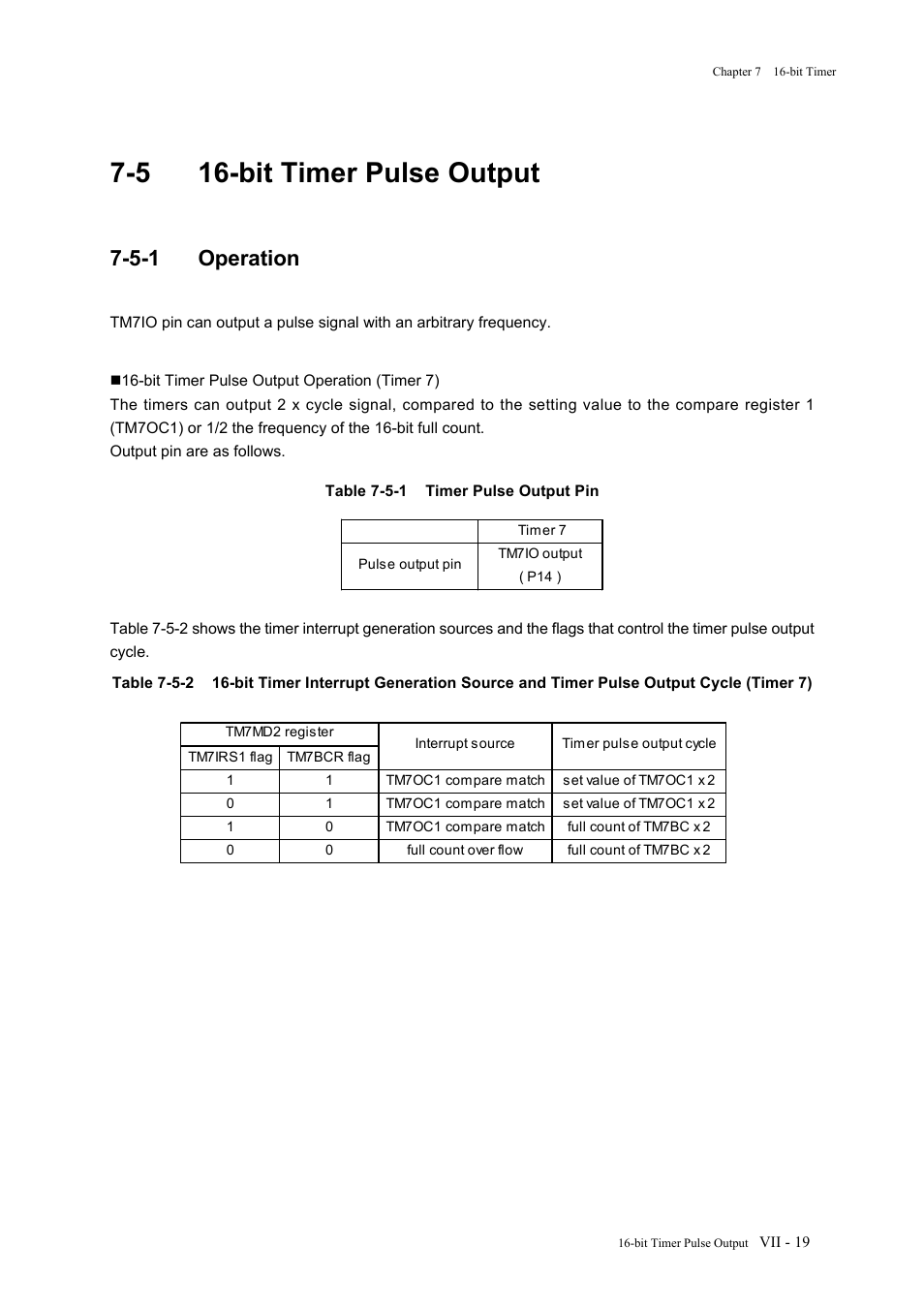 5 16-bit timer pulse output, 5-1 operation | Panasonic MN101C77C User Manual | Page 279 / 544