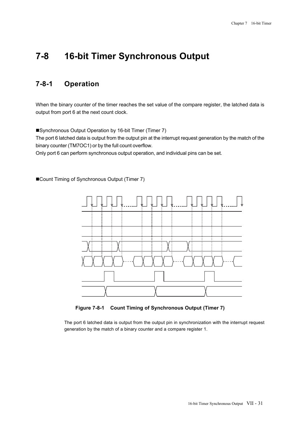 8 16-bit timer synchronous output, 8-1 operation | Panasonic MN101C77C User Manual | Page 291 / 544