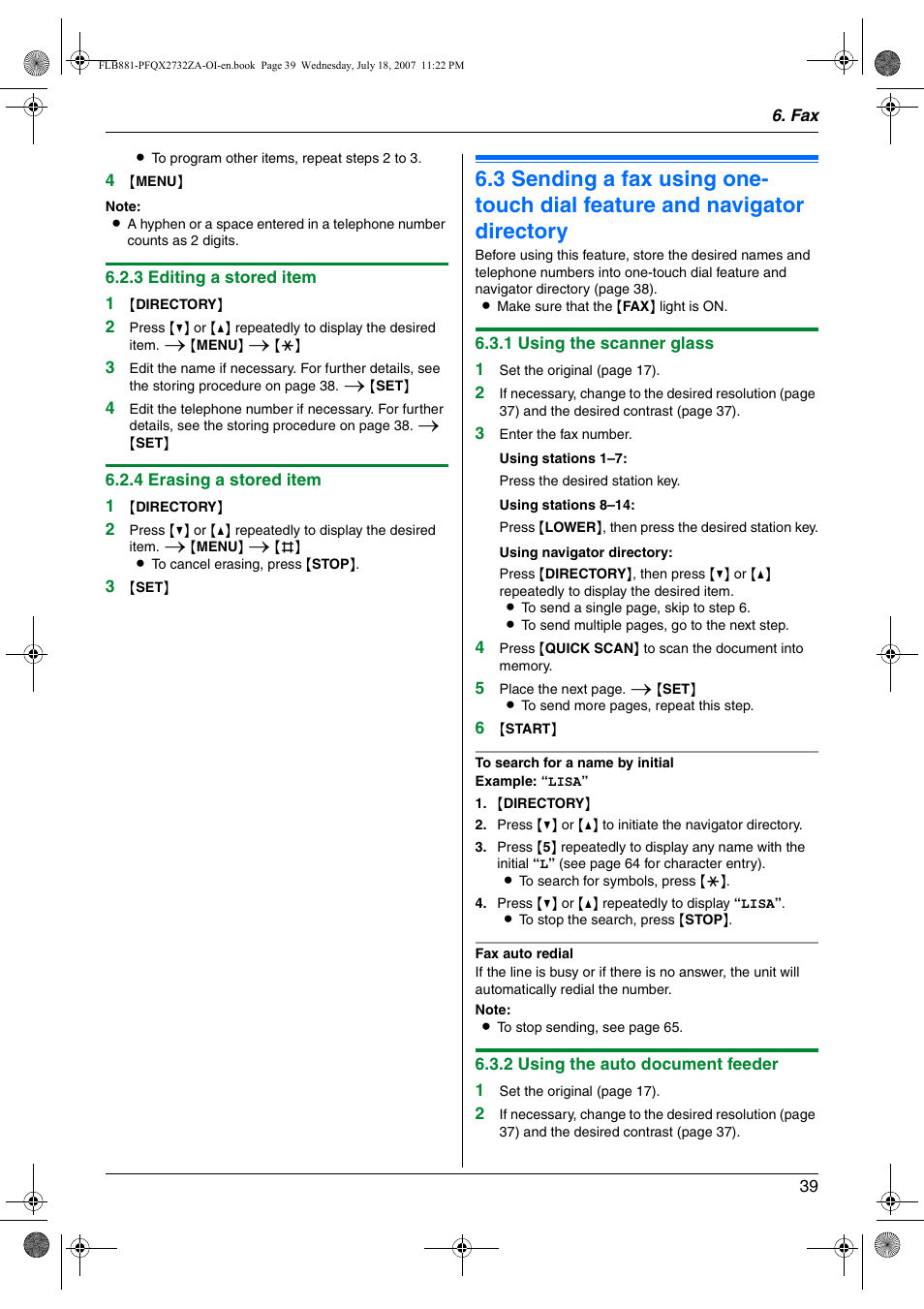 Panasonic KX-FLB881 User Manual | Page 39 / 104