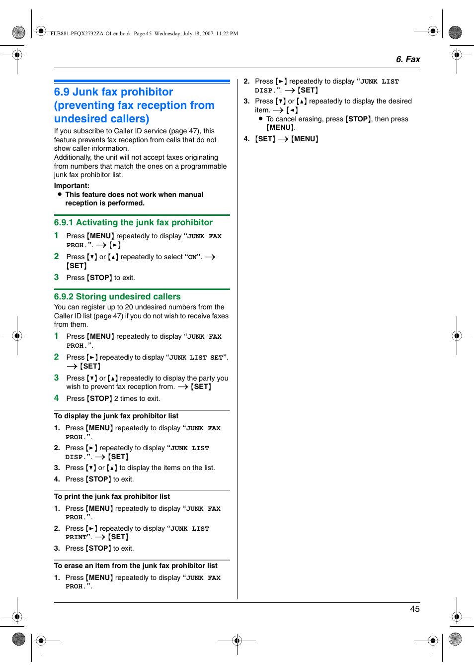 Panasonic KX-FLB881 User Manual | Page 45 / 104