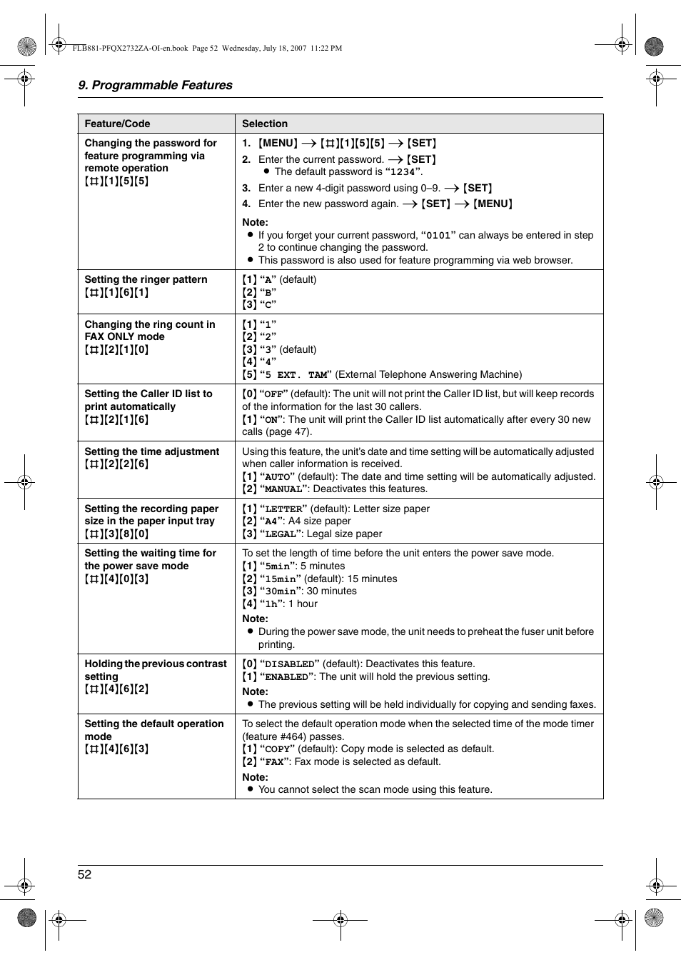 Panasonic KX-FLB881 User Manual | Page 52 / 104