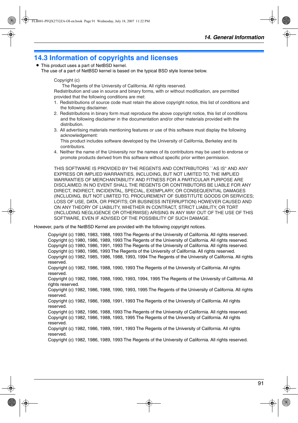 Copyrights, 3 information of copyrights and licenses, Information of copyrights and licenses | 3 information of copyrights and licenses | Panasonic KX-FLB881 User Manual | Page 91 / 104