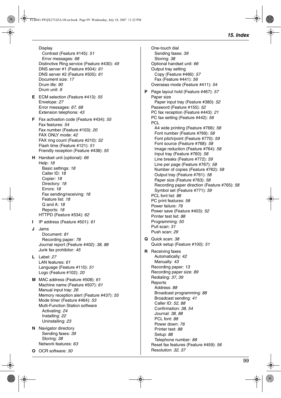 Panasonic KX-FLB881 User Manual | Page 99 / 104