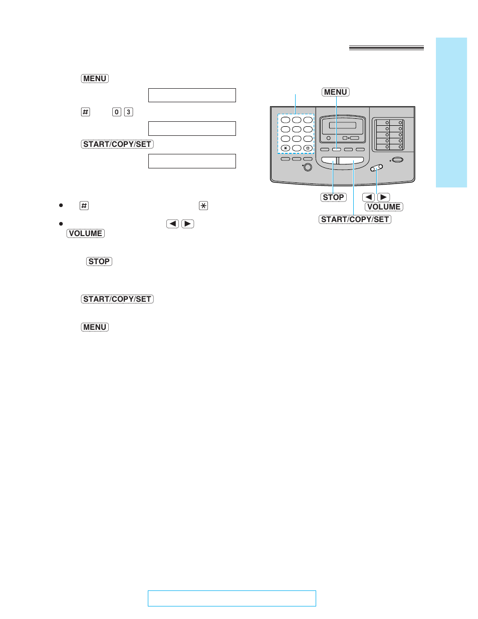 Setting your facsimile telephone number, Quick start | Panasonic KX-FM220 User Manual | Page 15 / 112