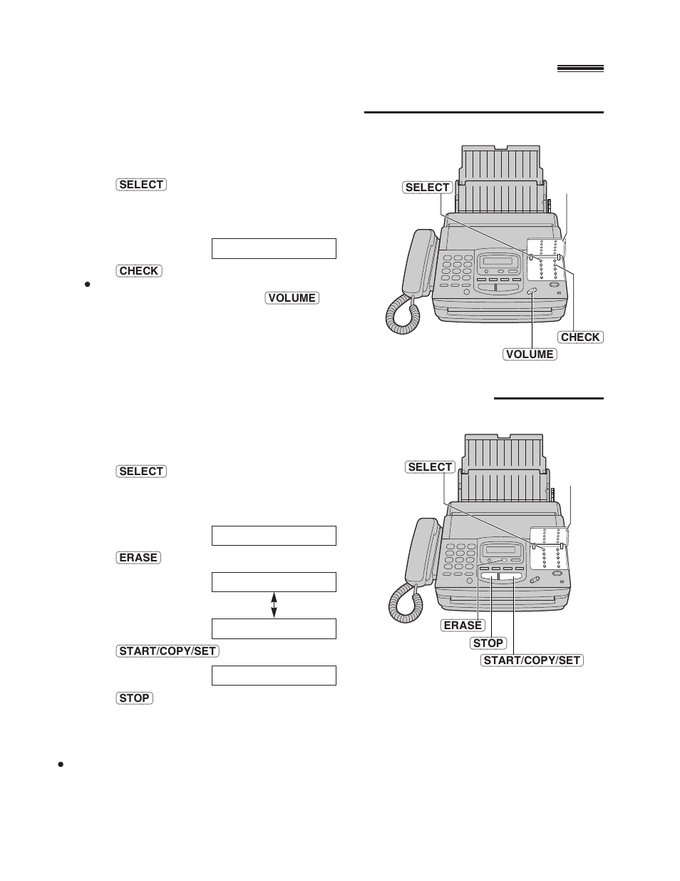 Recording your own greeting messages, Erasing your own recorded greeting messages, Checking the greeting messages | Cont.) | Panasonic KX-FM220 User Manual | Page 44 / 112