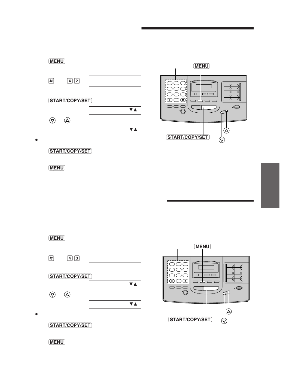 Setting the message alert, Setting the recording time alert | Panasonic KX-FM220 User Manual | Page 63 / 112