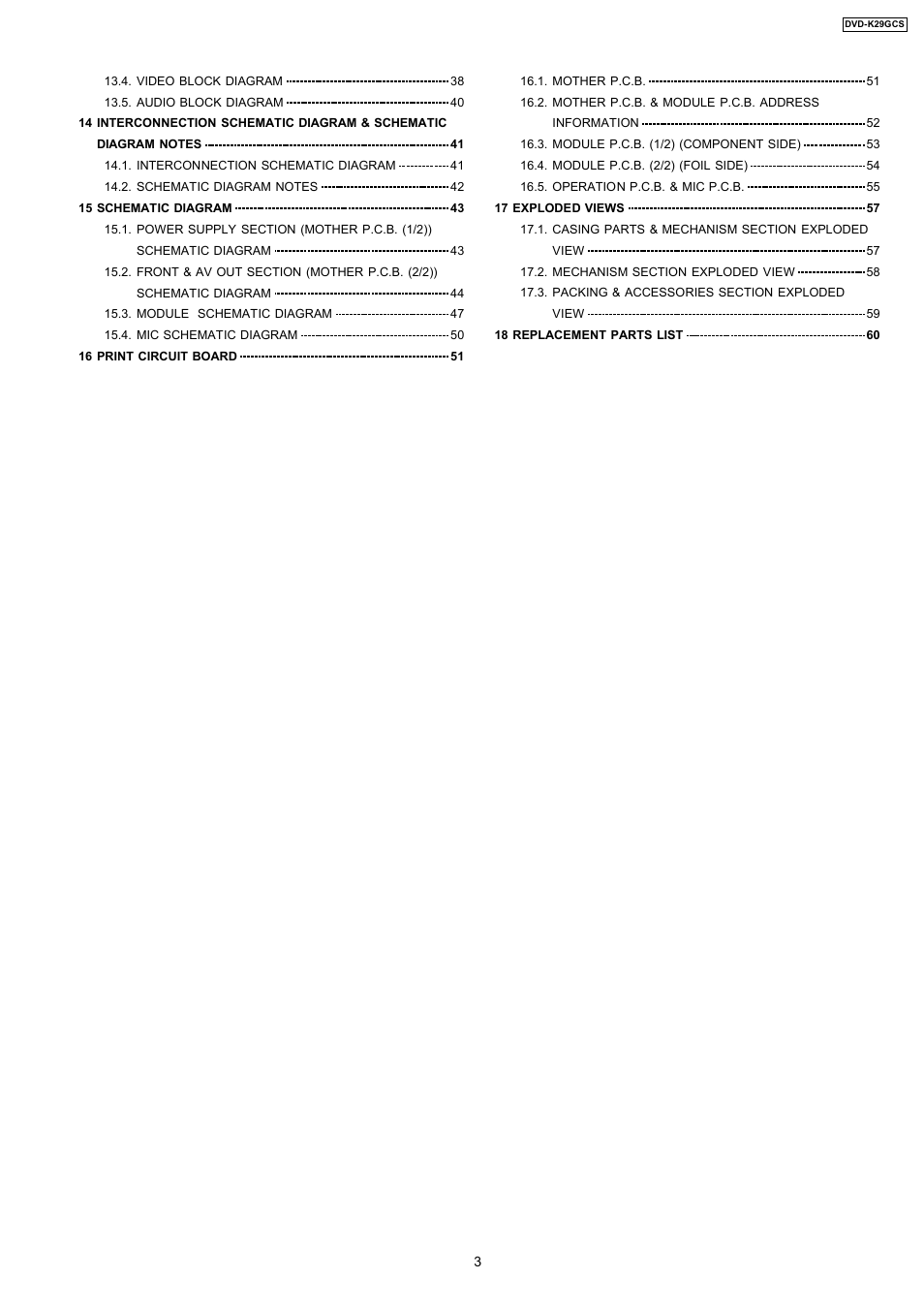 Panasonic DVD-K29GCS User Manual | Page 3 / 64