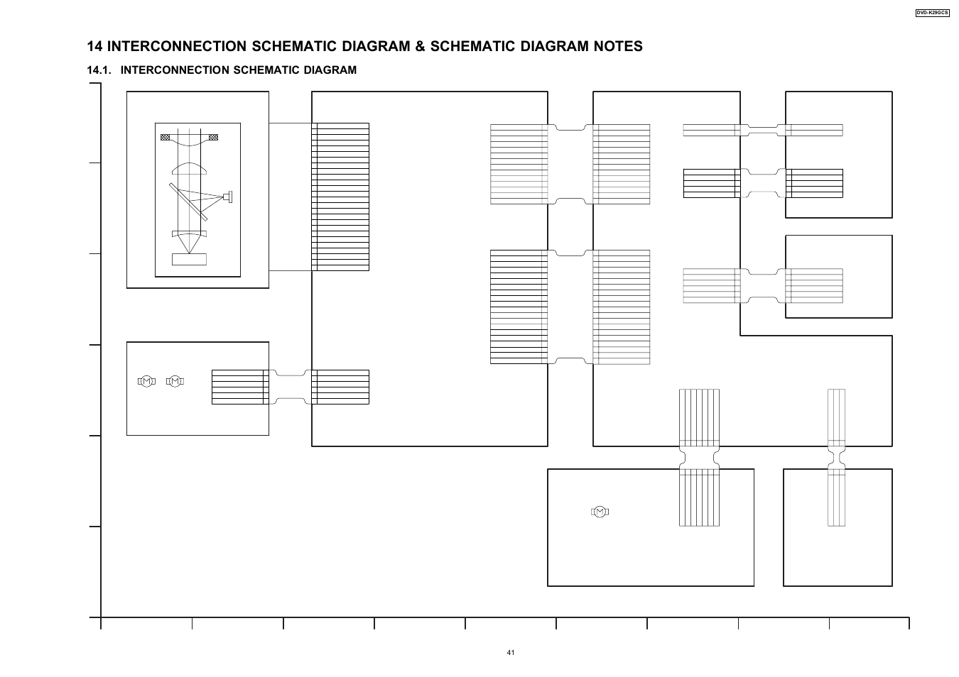 Interconnection schematic diagram, Optical pick up unit, Dvd-k29gcs interconnection schematic diagram | Panasonic DVD-K29GCS User Manual | Page 41 / 64