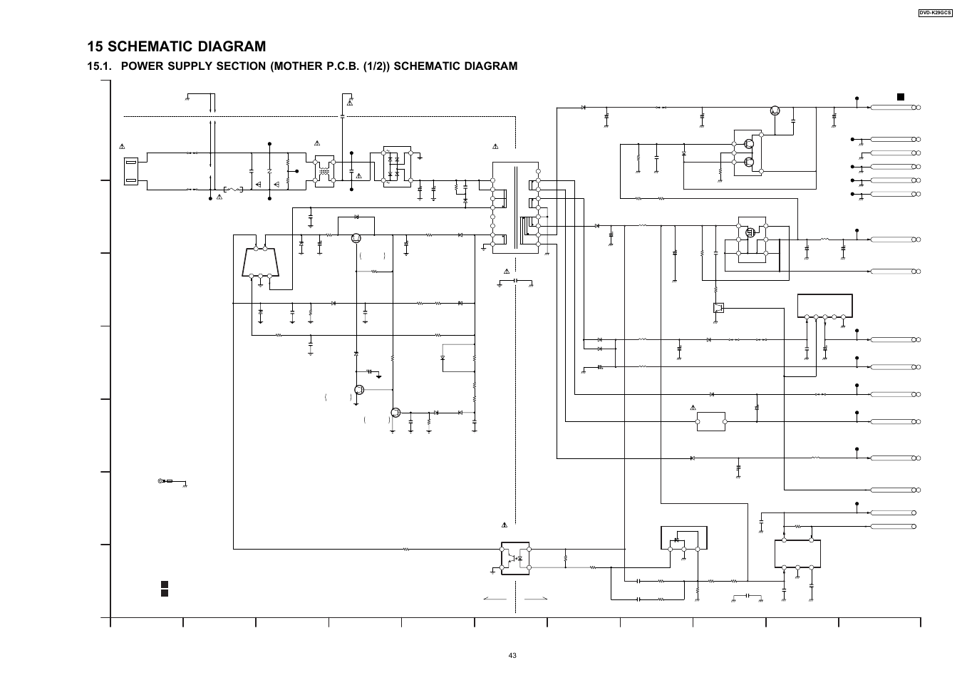 15 schematic diagram, Cold hot | Panasonic DVD-K29GCS User Manual | Page 43 / 64