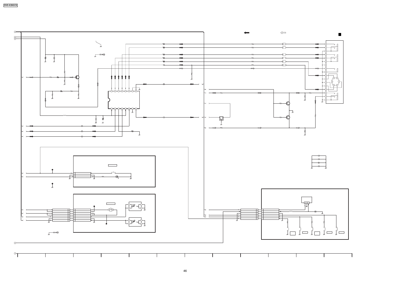 Operation p.c.b, Video main signal audio main signal, Loading motor p.c.b | Power sw p.c.b | Panasonic DVD-K29GCS User Manual | Page 46 / 64
