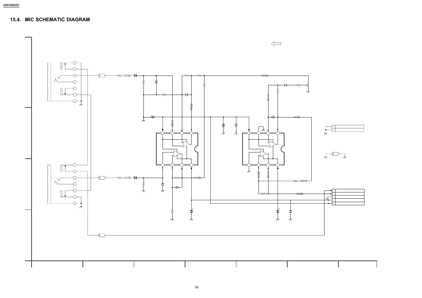 Mic schematic diagram, Audio main signal | Panasonic DVD-K29GCS User Manual | Page 50 / 64