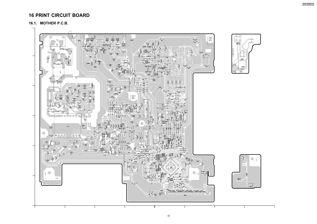 16 print circuit board, Mother p.c.b | Panasonic DVD-K29GCS User Manual | Page 51 / 64