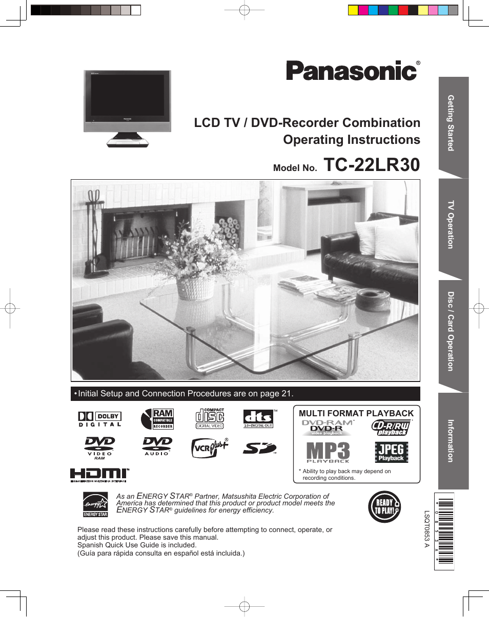 Panasonic TC 22LR30 User Manual | 92 pages