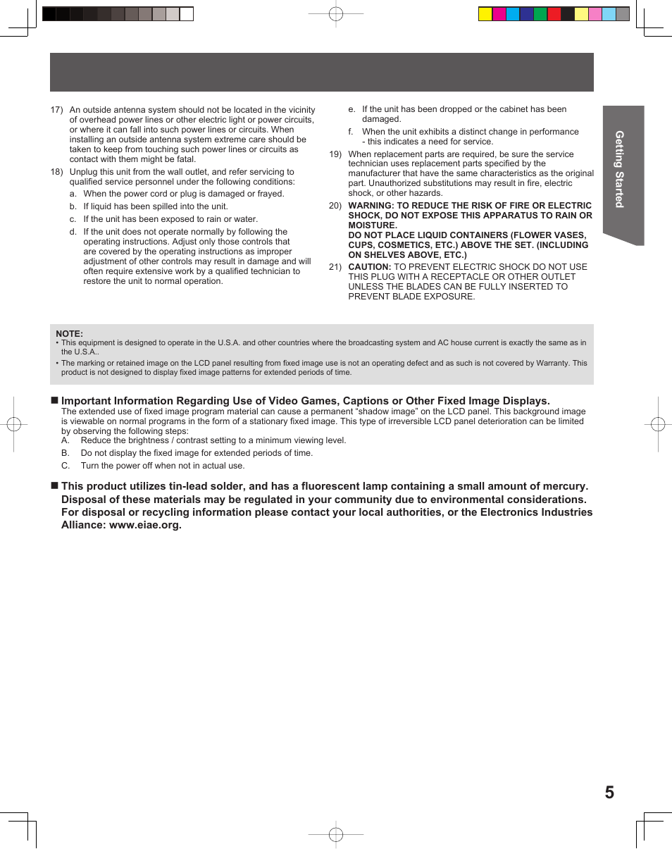 Panasonic TC 22LR30 User Manual | Page 5 / 92