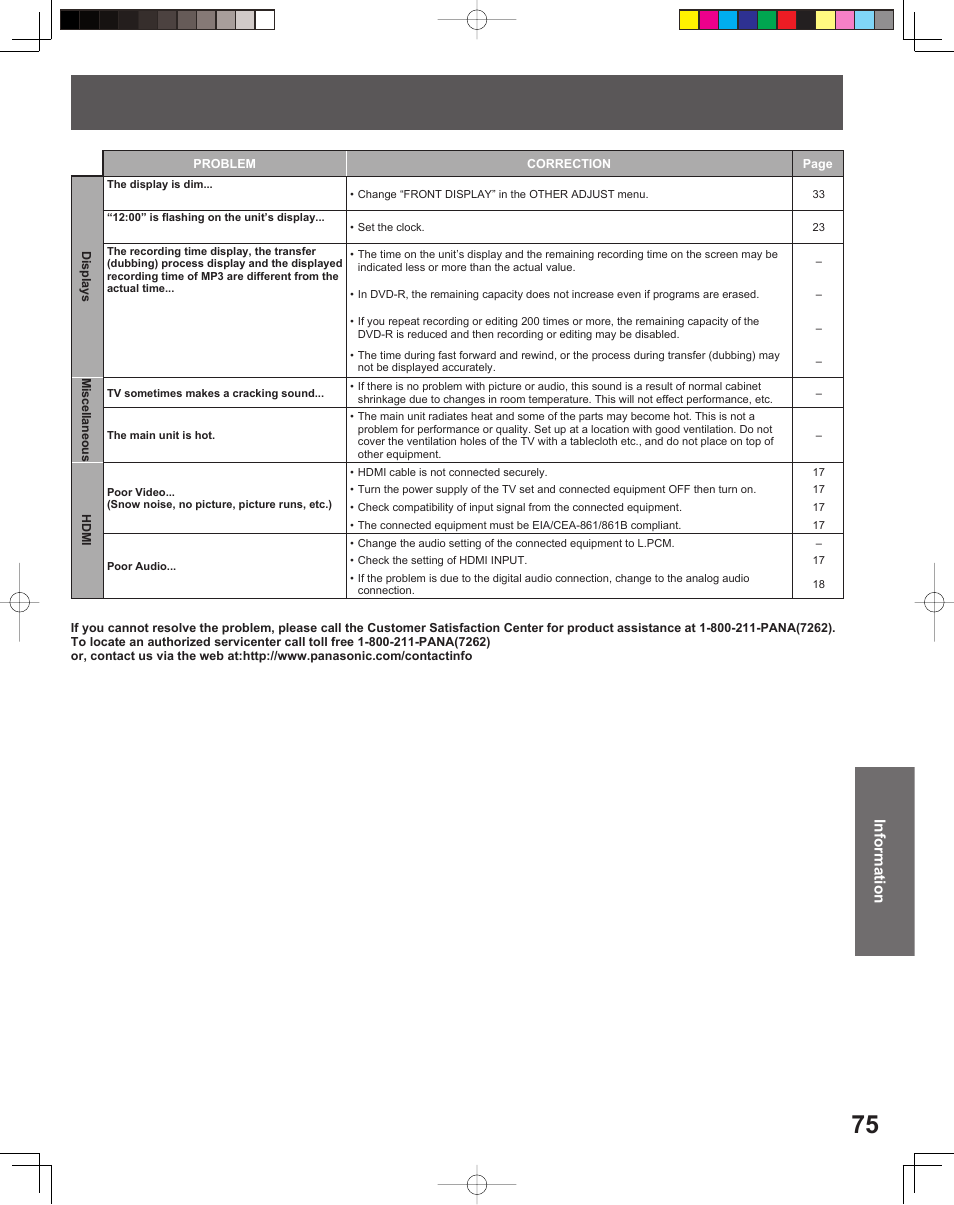 Information | Panasonic TC 22LR30 User Manual | Page 75 / 92