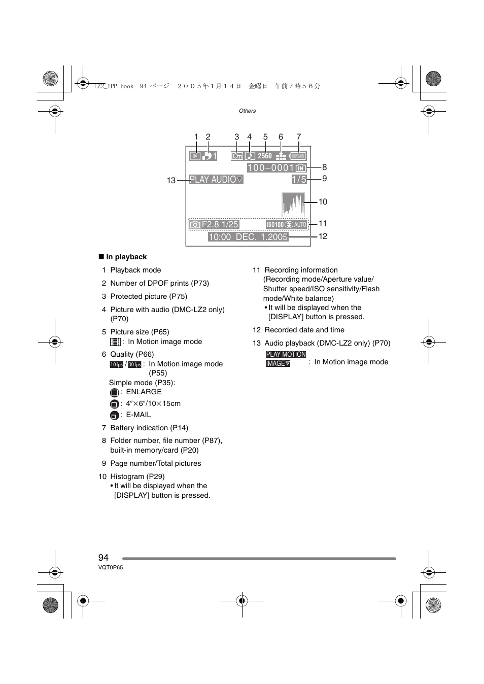 Play audio | Panasonic DMC-LZ1PP User Manual | Page 94 / 116