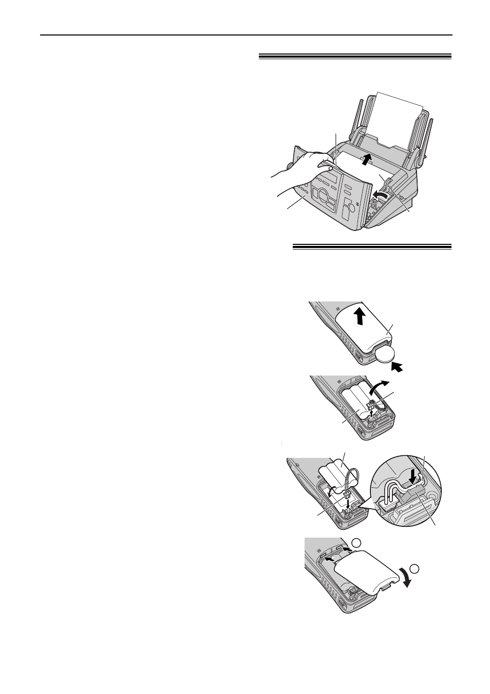 Document jams – sending, Replacing the handset battery, Jams / battery | Panasonic KX-FC175AL User Manual | Page 87 / 96