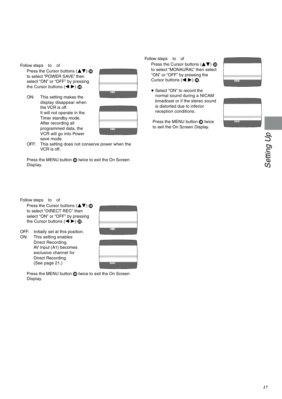 Setting up | Panasonic NV-FJ600 User Manual | Page 17 / 34