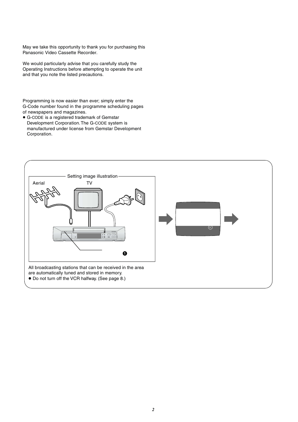 Introduction, Dear customer, G-code programming system | Plug in auto tuning (nv-fj600ea only) | Panasonic NV-FJ600 User Manual | Page 2 / 34