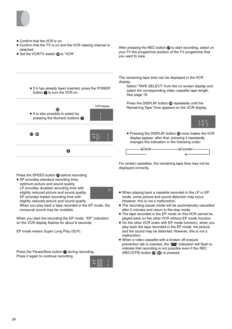 Manual recording | Panasonic NV-FJ600 User Manual | Page 20 / 34