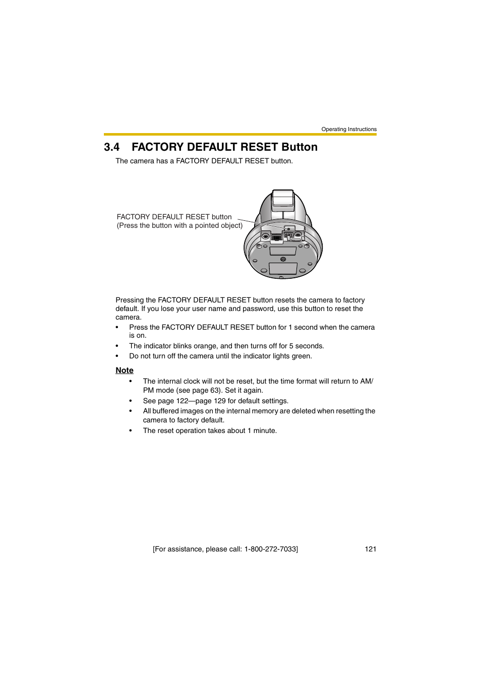 4 factory default reset button | Panasonic KX-HCM280A User Manual | Page 121 / 148