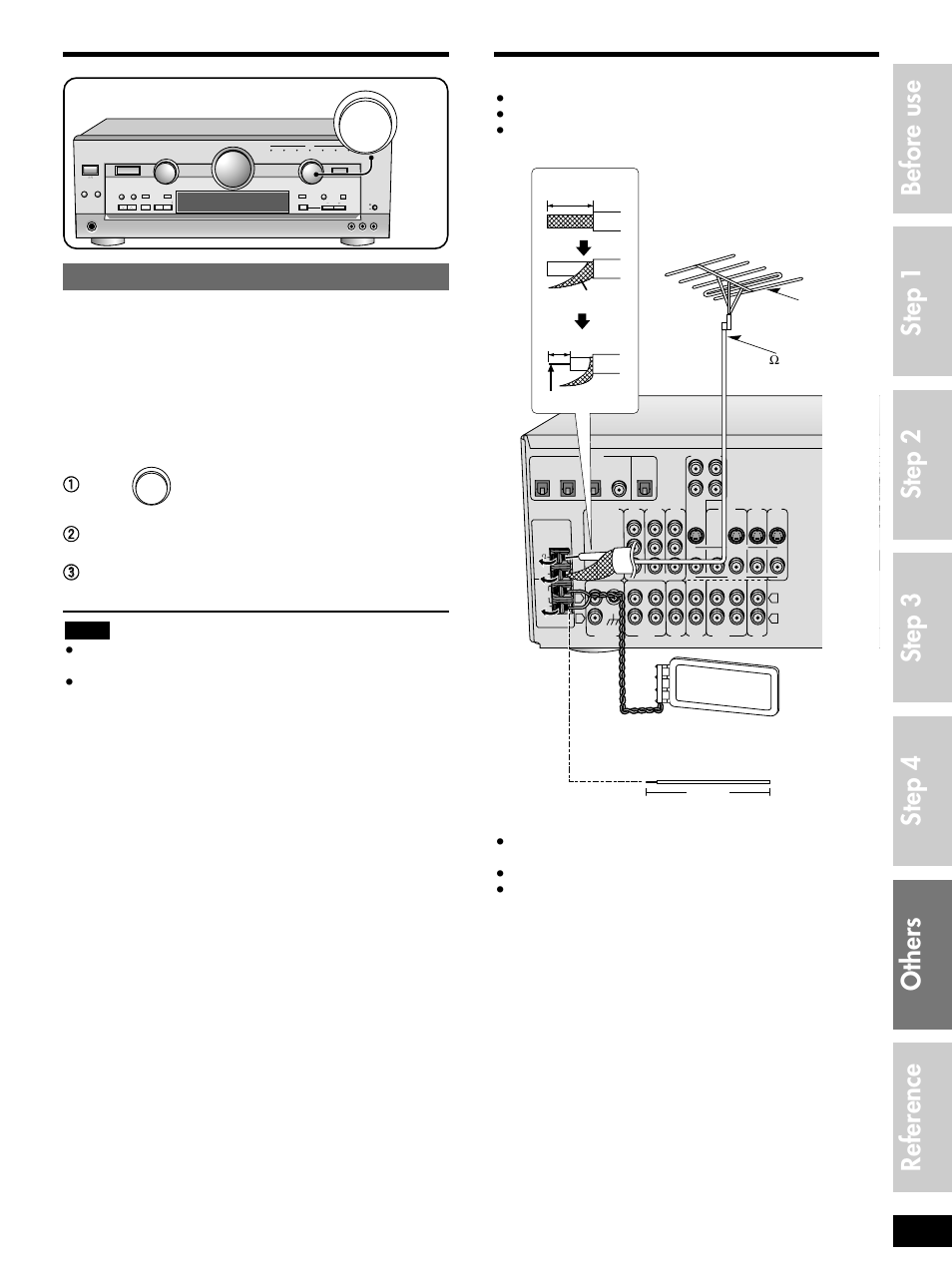 Making a recording using outdoor antennas, Recording on other equipment, 3start the source to be recorded | Fm outdoor antenna, Am outdoor antenna, 5–12 m, Vinyl-covered wire (16–40 ft), Am loop antenna (included) | Panasonic SA-HE100  EN User Manual | Page 15 / 20